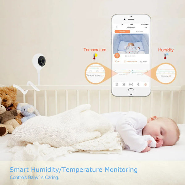 Wouwon Baby Monitor Display Temperature Play Lullaby Cloudedge App 1080p Indoor Mini IP WiFi Camera Security CCTV Baby Camera Retail Second