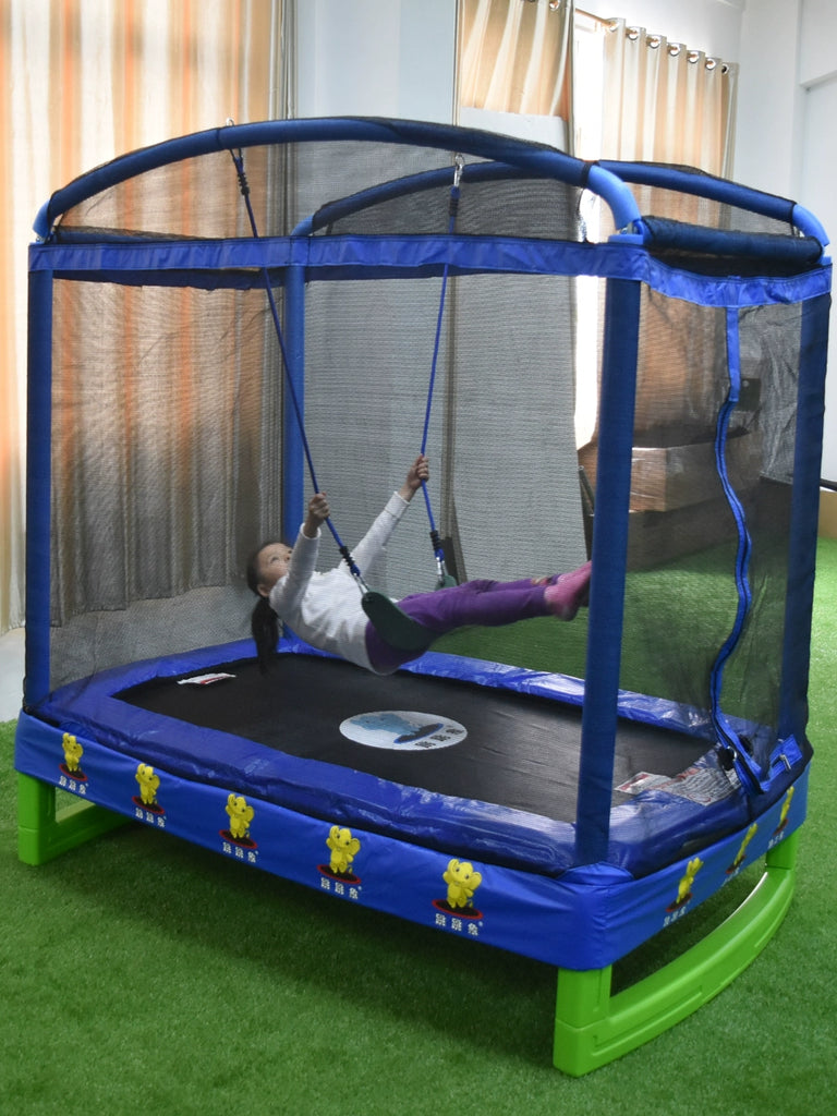 Children's Trampoline Indoor with Safety Net Bed Fitness Sports Household Bouncing Bed Children's Rubbing Bed Large Toy Baby Retail Second