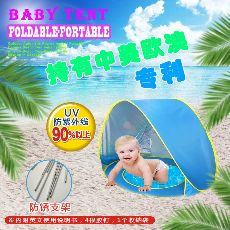 Outdoor Sunshade Small Tent Light Sunscreen Beach Children Foldable Children Seaside Quickly Open Portable Sand Playing with Water Retail Second