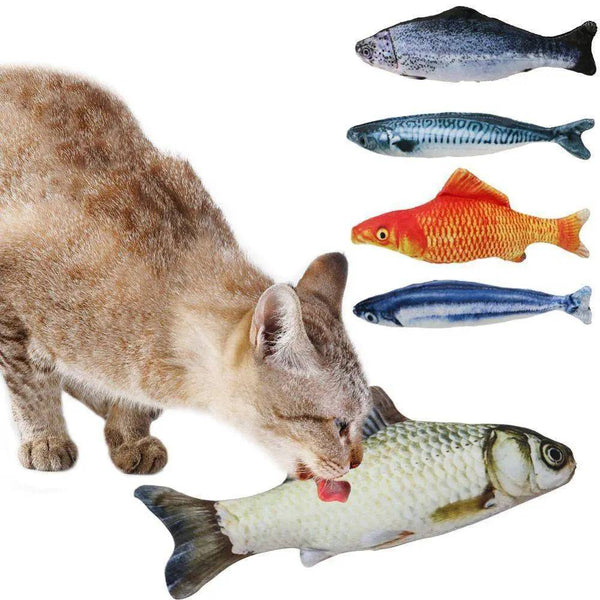 Pet Soft Plush 3d Fish Shape Cat Toy Interactive Gifts Catnip