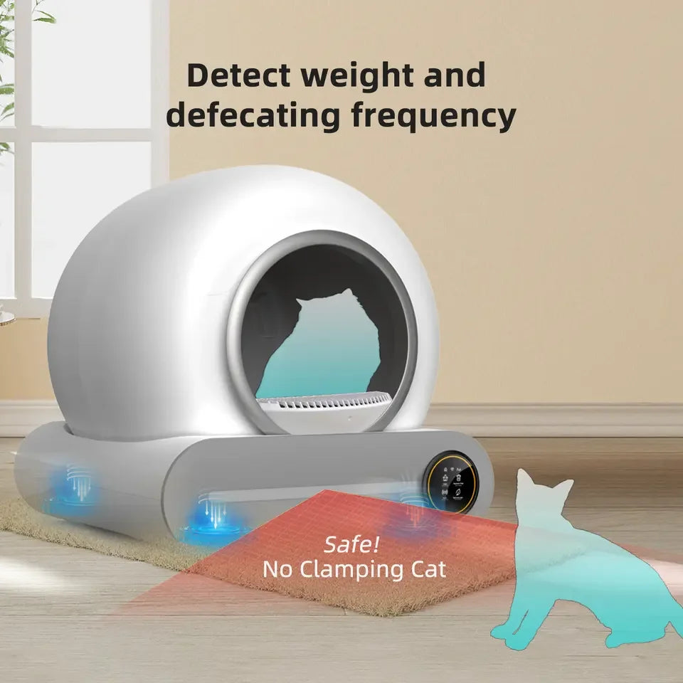 Tonepie Automatic Toilet for Cats Self-Cleaning Cat Litter Box APP Control Electric Proof Splash Sandbox Cat Pet Supplies Cat WC Retail Second