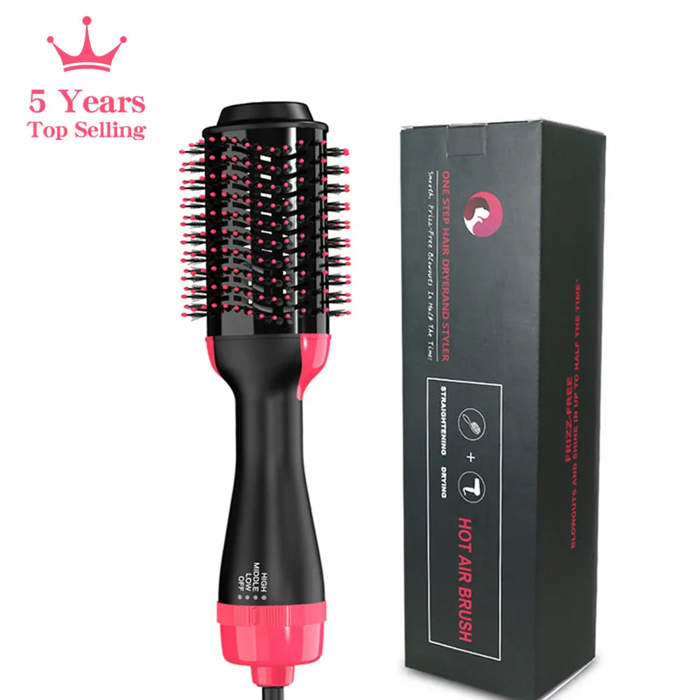 LISAPRO 3-in-1 Hot Air Brush: Professional 1000W Hair Dryer and Volumizer Styler