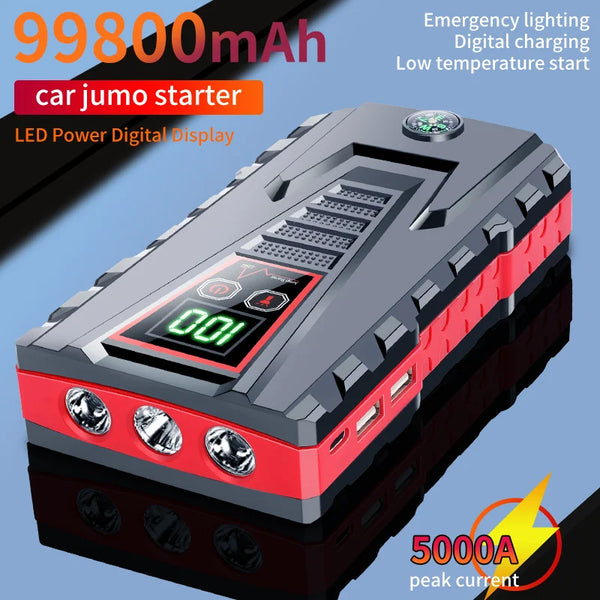 99800 mAh Portable Car Jump Starter Power Bank Car Booster Charger 12V Starting Device Petrol Diesel Car Emergency Booster