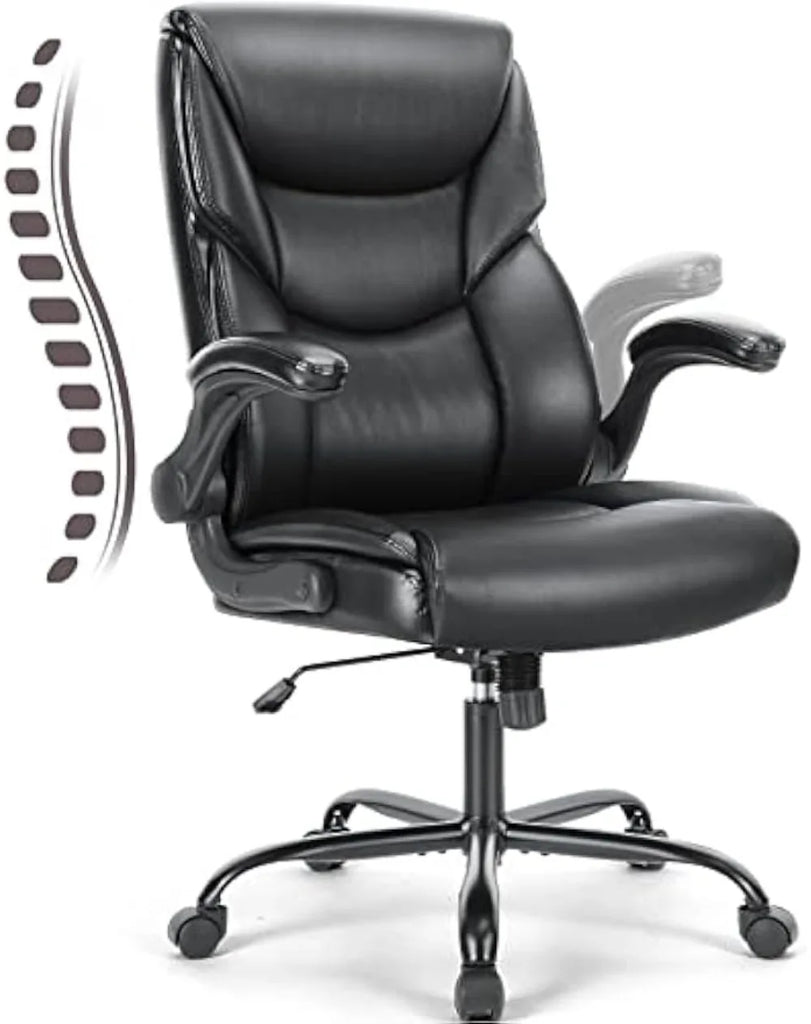 Black Ergonomic Office Chair | Adjustable & Luxurious Leather