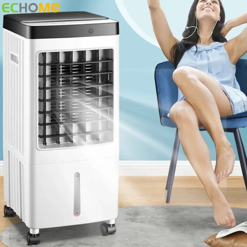 ECHOME 10L Air Cooling Fan Large Wind Powerful Cooling Mobile Chill Remote Mechanical Timed Control Water Air Cooler Fan Summer Retail Second
