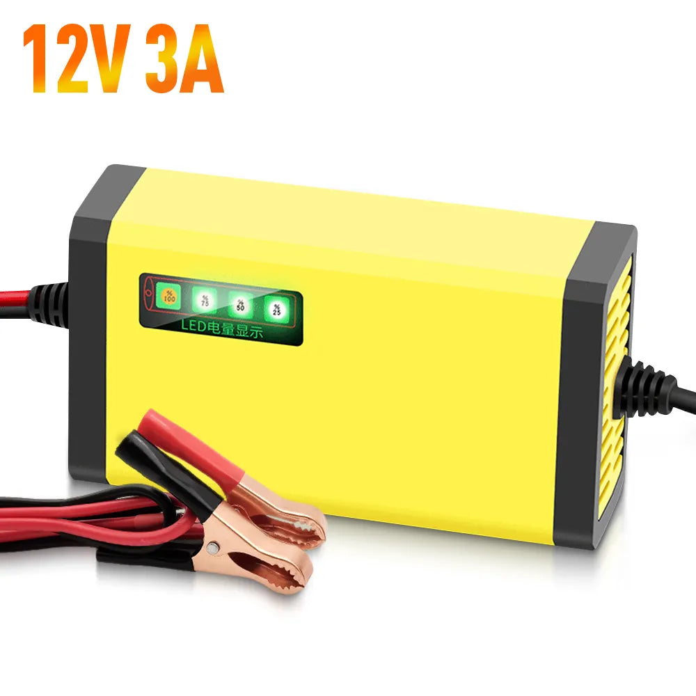 Car Battery Charger 12V/24V - Pulse Repair, Digital Display