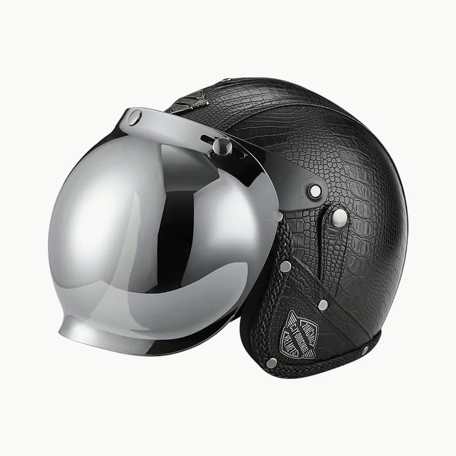 Retro Half-Face Motorcycle Helmet | Vintage Cafe Racer Safety Gear